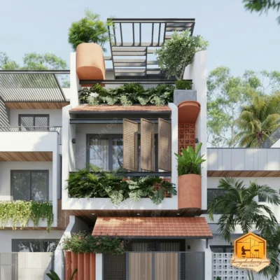 Thiết kế mặt tiền 4 - Nhà phố Hòa Xuân, Cẩm Lệ, Đà Nẵng