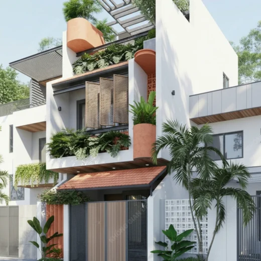 Thiết kế mặt tiền 8 - Nhà phố Hòa Xuân, Cẩm Lệ, Đà Nẵng