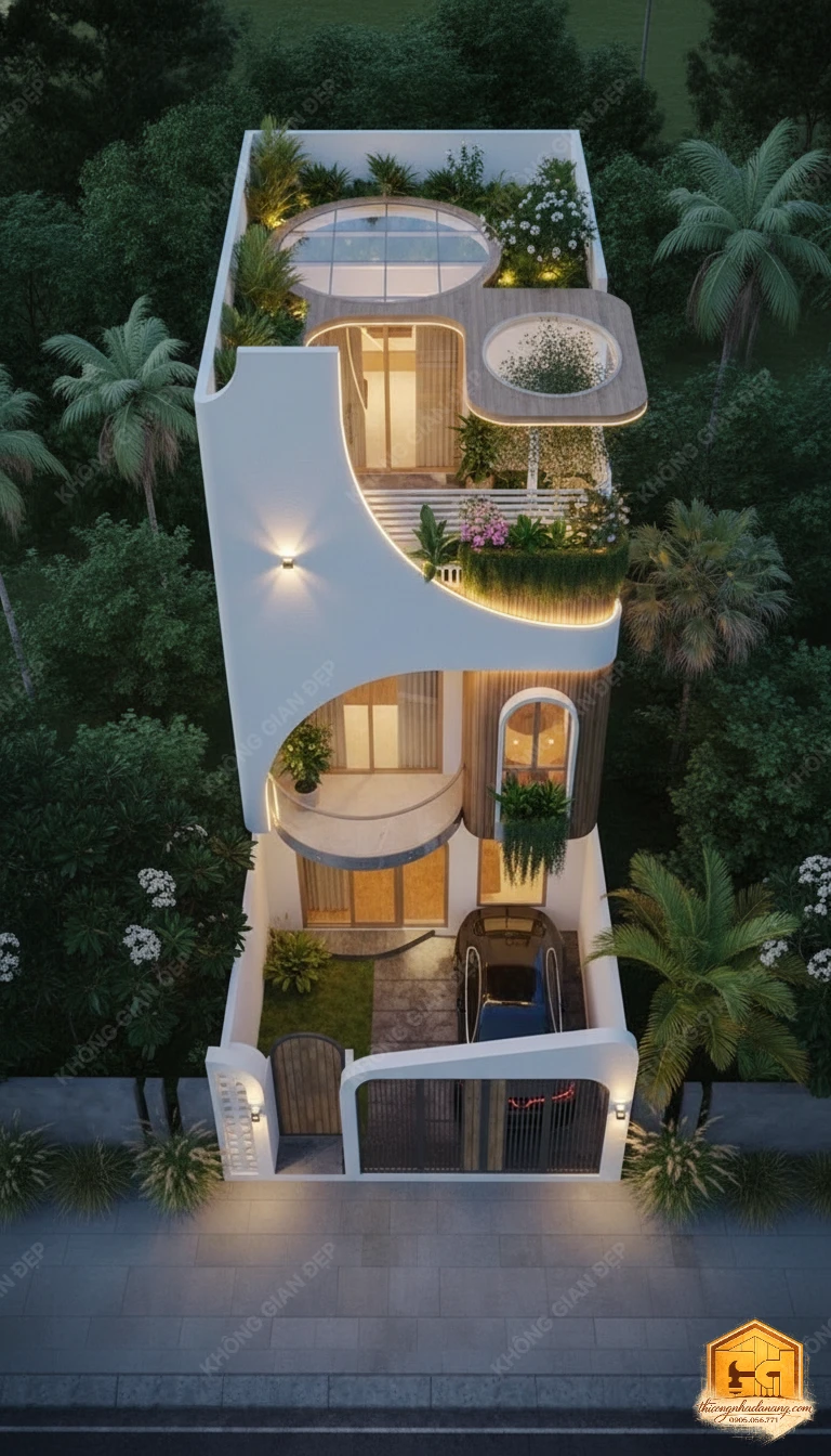 Mẫu Nhà Phố 2 Tầng 90m2 Ấn Tượng 2026: Giải Pháp Chống Nắng Tây Bền Vững tại Đà Nẵng 18 Thiết kế không gian chi tiết 4 - Nhà phố Hòa Xuân, Cẩm Lệ, Đà Nẵng