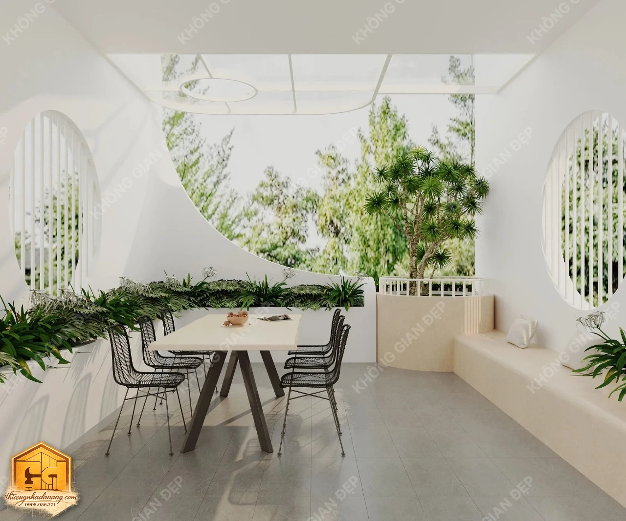 Thiết Kế Nhà Phố 3 Tầng Hiện Đại 90m2 Tại Hòa Xuân Đà Nẵng: Giải Pháp Chống Nóng, Chống Ăn Mòn Tối Ưu 44 Thiết kế sân thượng 1 - Nhà phố Hòa Xuân, Cẩm Lệ, Đà Nẵng