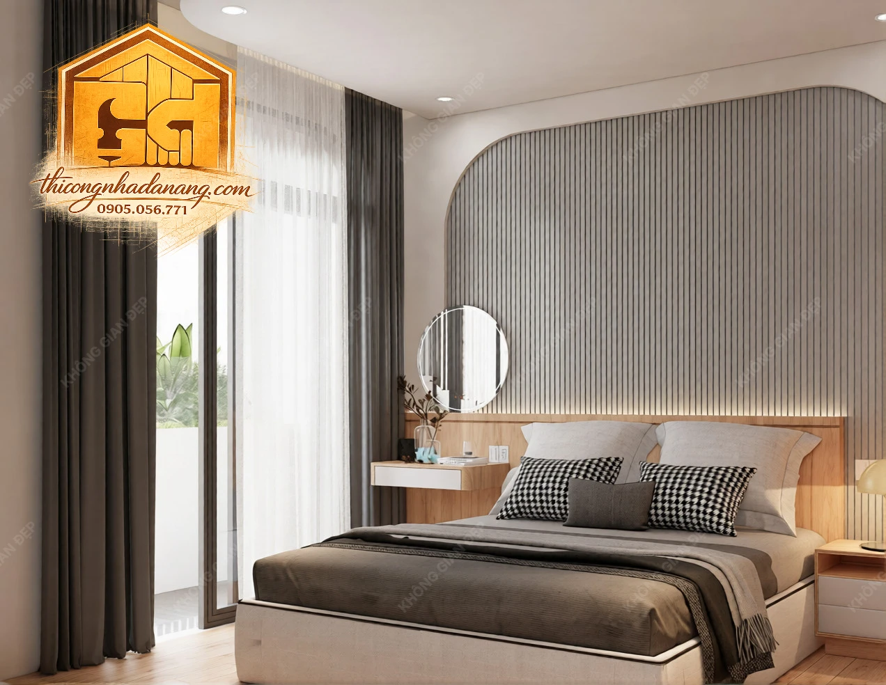 Thiết Kế Nhà Phố 3 Tầng Hiện Đại 90m2 Tại Đà Nẵng: Tuyệt Tác Kiến Trúc Thích Ứng Khí Hậu Nhiệt Đới 17 Thiết kế phòng ngủ 7 - Nhà phố Hòa Xuân, Cẩm Lệ, Đà Nẵng