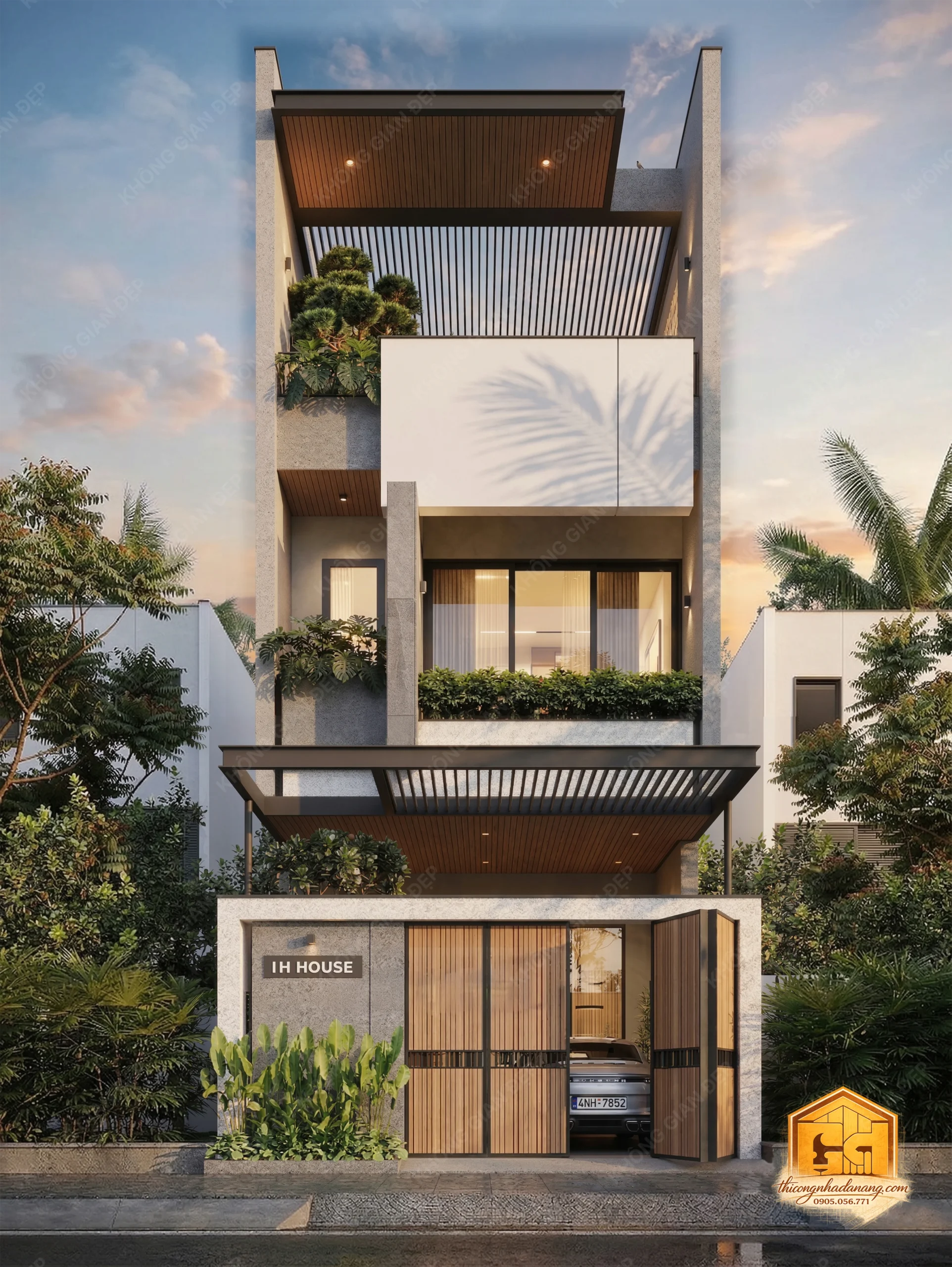 Thiết kế mặt tiền 2 - Nhà phố Hòa Xuân, Cẩm Lệ, Đà Nẵng