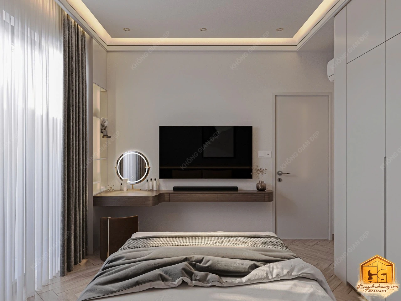 Thiết Kế Nhà Phố 3 Tầng Hiện Đại Tối Giản 80m2 Hòa Xuân, Đà Nẵng – Kiến Trúc Bền Vững Khí Hậu Miền Trung 71 Mẫu thiết kế phòng ngủ đẹp - Nhà phố Hòa Xuân, Đà Nẵng