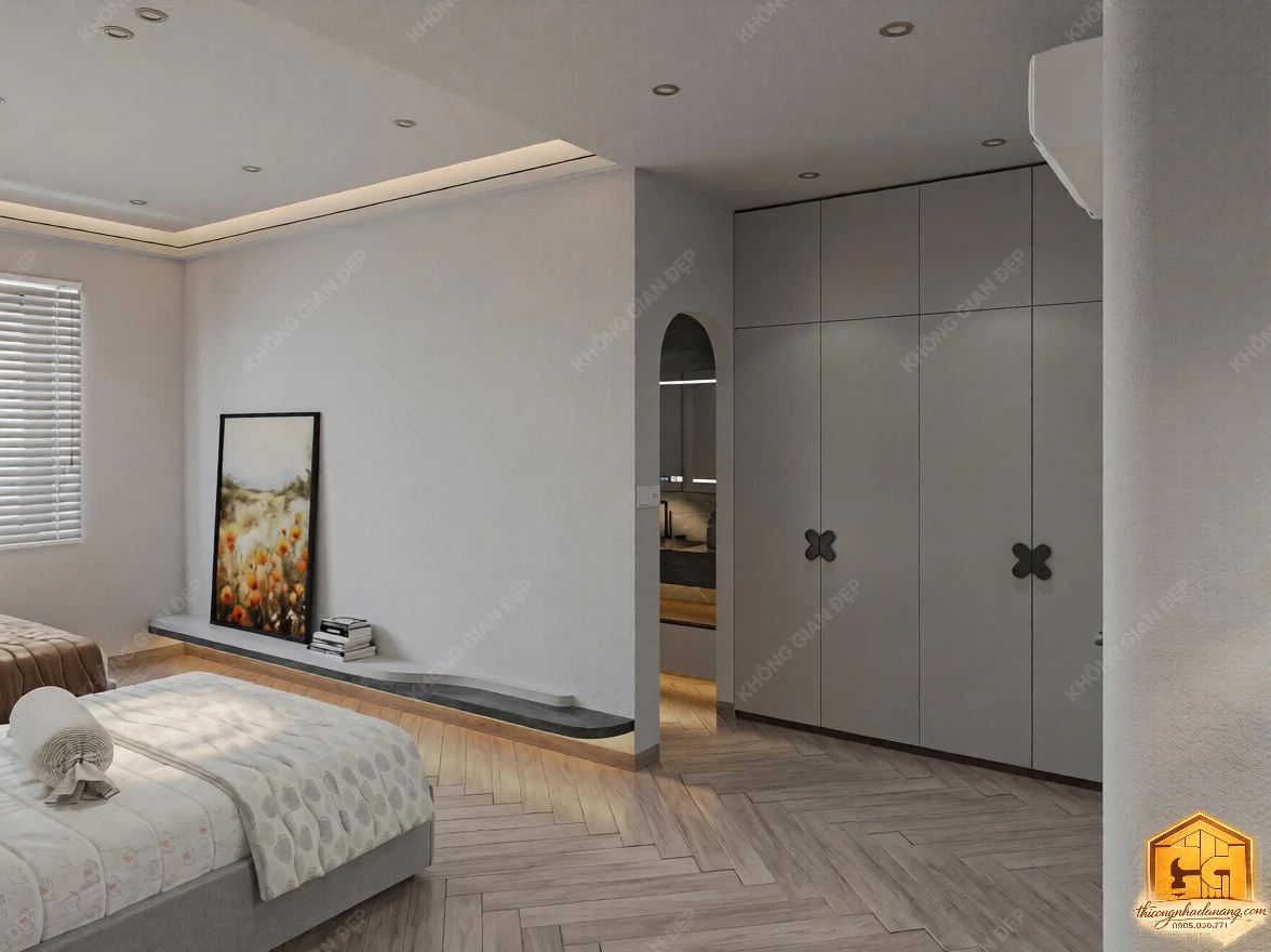 Thiết Kế Nhà Phố 3 Tầng Hiện Đại Tối Giản 80m2 Hòa Xuân, Đà Nẵng – Kiến Trúc Bền Vững Khí Hậu Miền Trung 72 Mẫu thiết kế phòng ngủ đẹp - Nhà phố Hòa Xuân, Đà Nẵng
