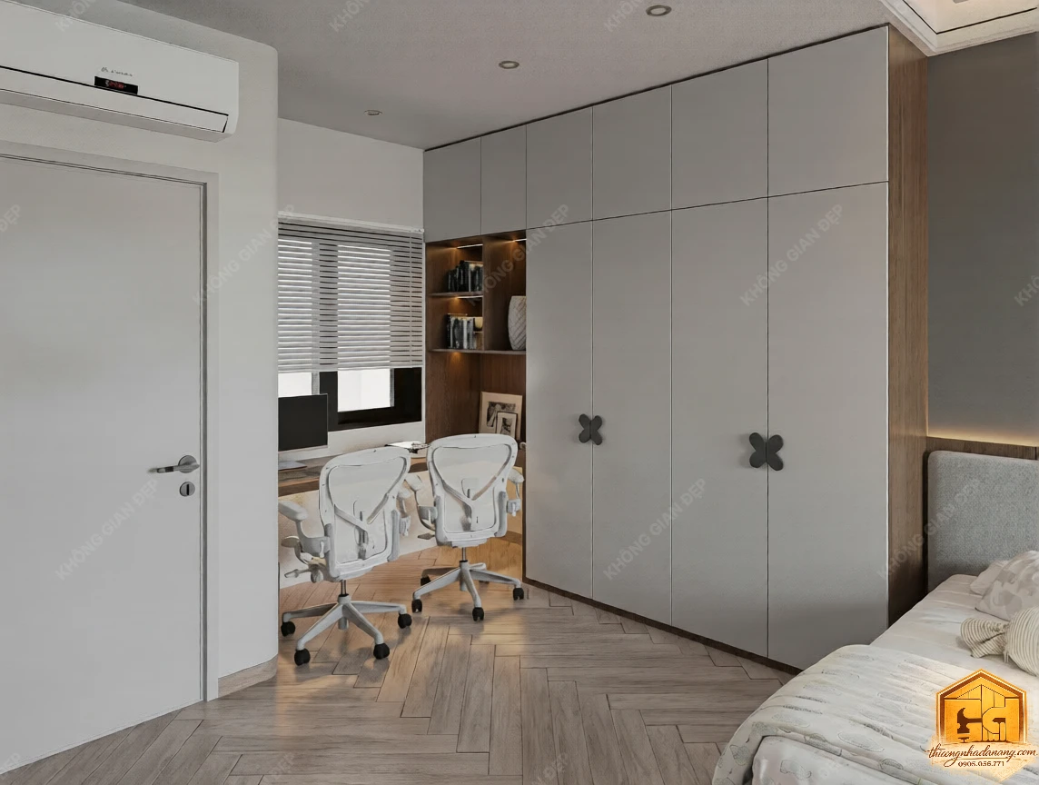 Thiết Kế Nhà Phố 3 Tầng Hiện Đại Tối Giản 80m2 Hòa Xuân, Đà Nẵng – Kiến Trúc Bền Vững Khí Hậu Miền Trung 75 Mẫu thiết kế phòng ngủ đẹp - Nhà phố Hòa Xuân, Đà Nẵng
