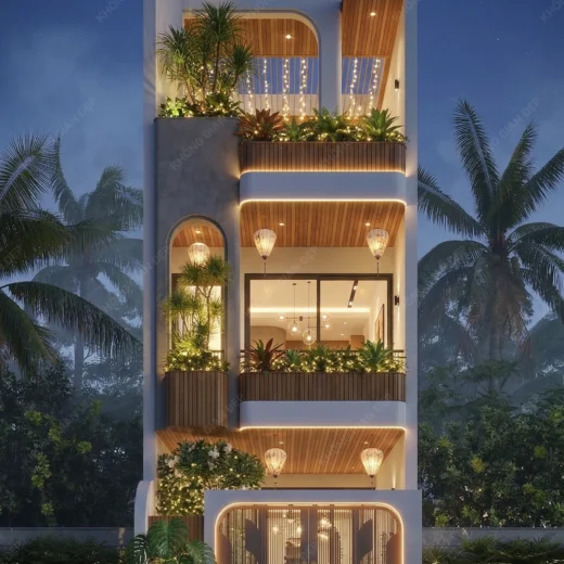 Thiết kế mặt tiền 4 - Nhà phố Hòa Xuân, Cẩm Lệ, Đà Nẵng