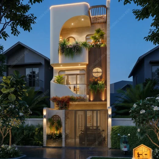 Mẫu thiết kế mặt tiền đẹp - Nhà phố Hòa Xuân, Đà Nẵng