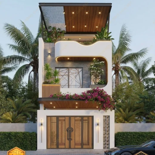 Thiết kế mặt tiền 3 - Nhà phố Hòa Xuân, Cẩm Lệ, Đà Nẵng