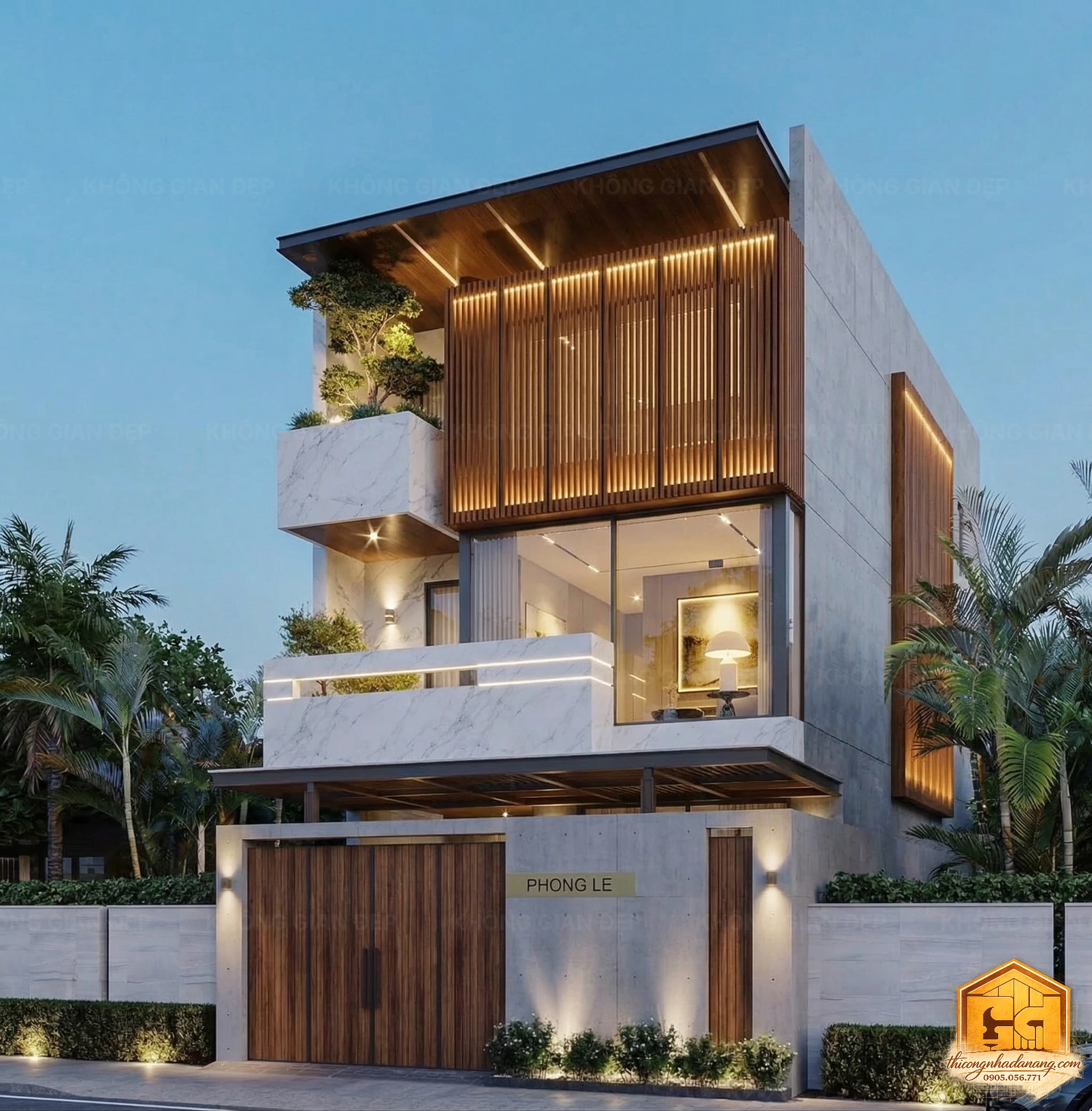 Kiến Trúc Nhà Phố 3 Tầng Đà Nẵng: Nâng Tầm Thẩm Mỹ & Định Hình Xu Hướng Tương Lai 3 Kiến trúc nhà phố 3 tầng góc nhìn bên Hòa Xuân Đà Nẵng