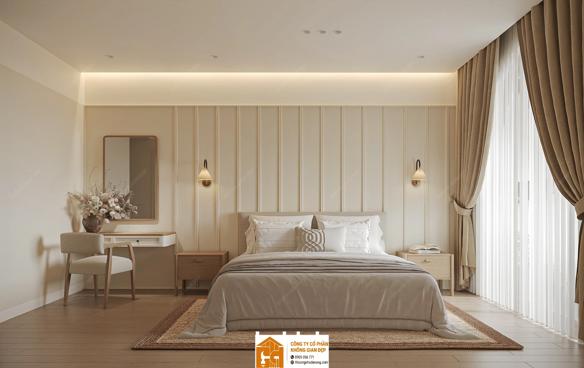Nhà Phố 3 Tầng Cẩm Lệ Đà Nẵng: Giải Pháp Công Năng & Lối Sống Gia Đình Hiện Đại 30 Thiết kế phòng ngủ - Nhà phố 3 tầng tại Cẩm Lệ, Đà Nẵng - Mẫu 29