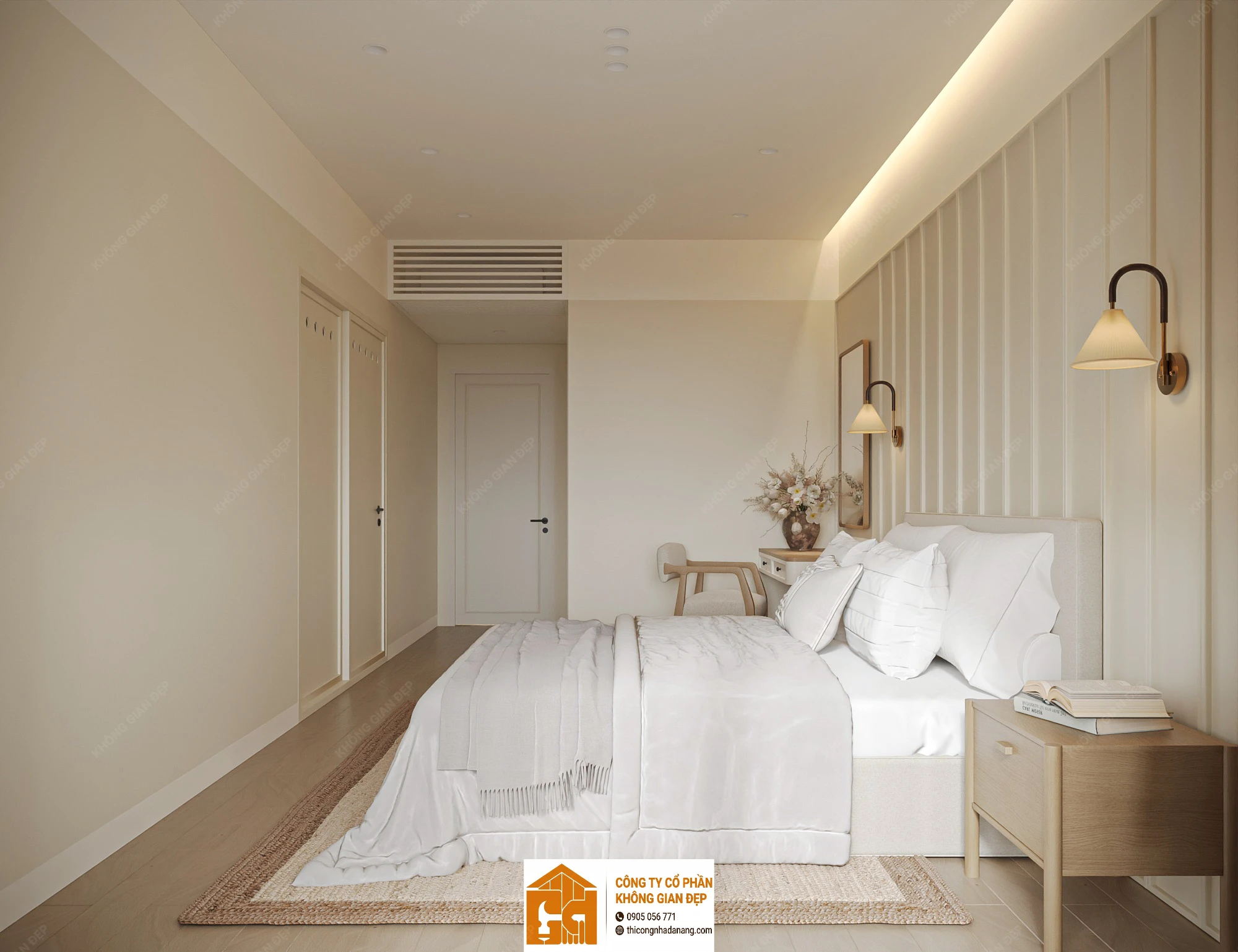 Nhà Phố 3 Tầng Cẩm Lệ Đà Nẵng: Giải Pháp Công Năng & Lối Sống Gia Đình Hiện Đại 34 Thiết kế phòng ngủ - Nhà phố 3 tầng tại Cẩm Lệ, Đà Nẵng - Mẫu 33
