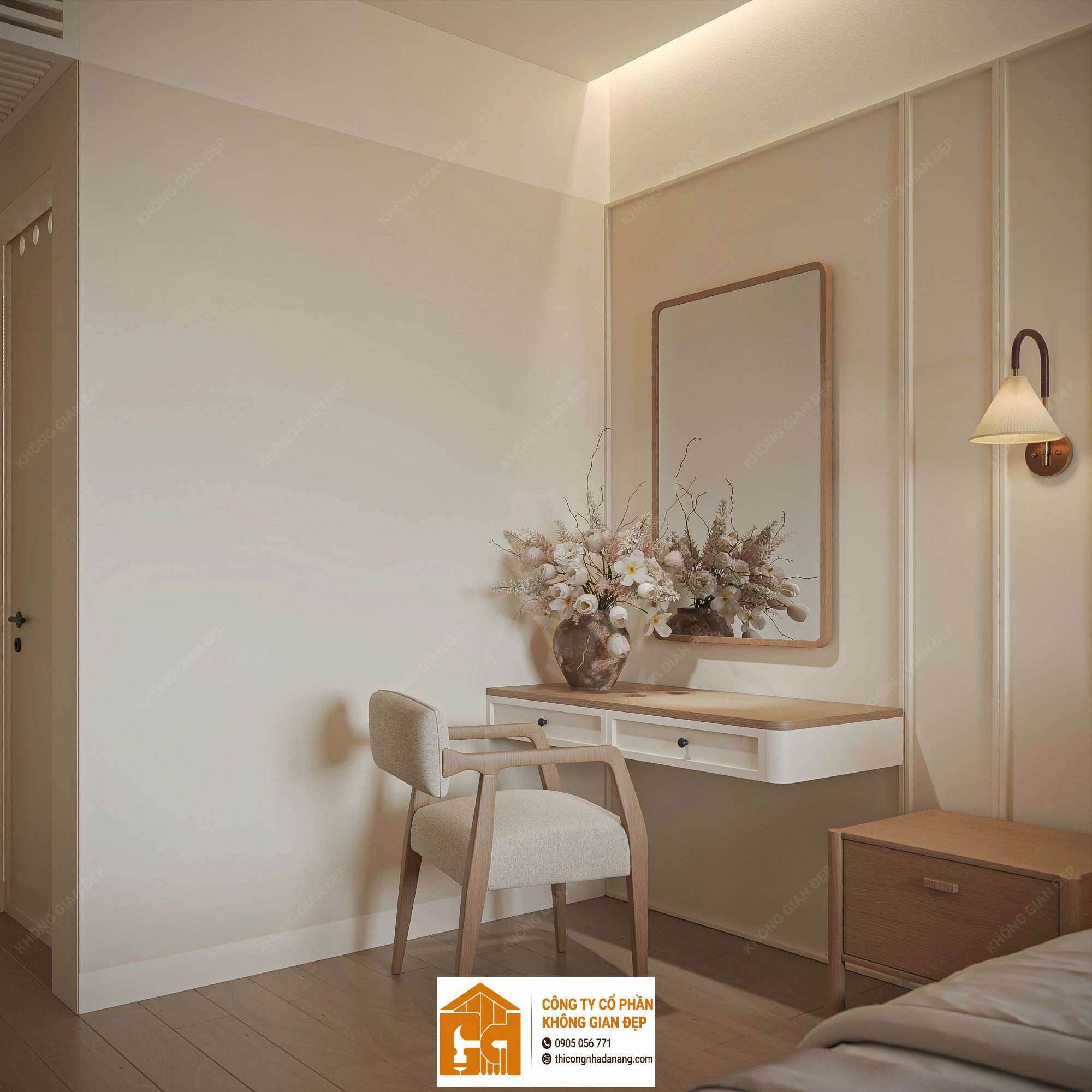 Nhà Phố 3 Tầng Cẩm Lệ Đà Nẵng: Giải Pháp Công Năng & Lối Sống Gia Đình Hiện Đại 36 Thiết kế phòng ngủ - Nhà phố 3 tầng tại Cẩm Lệ, Đà Nẵng - Mẫu 35