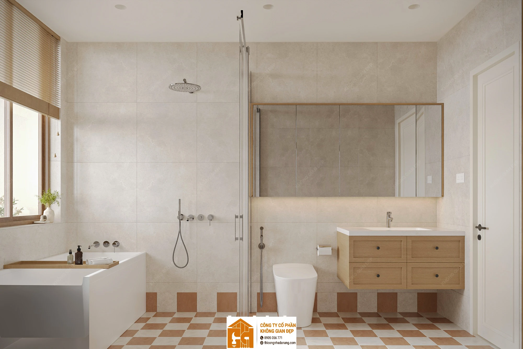 Nhà Phố 3 Tầng Cẩm Lệ Đà Nẵng: Giải Pháp Công Năng & Lối Sống Gia Đình Hiện Đại 45 Thiết kế phòng vệ sinh - Nhà phố 3 tầng tại Cẩm Lệ, Đà Nẵng - Mẫu 44