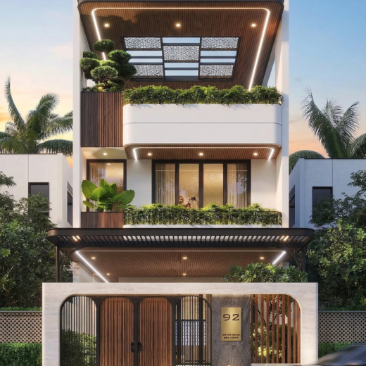 Thiết kế mặt tiền 1 - Nhà phố Hòa Xuân, Cẩm Lệ, Đà Nẵng