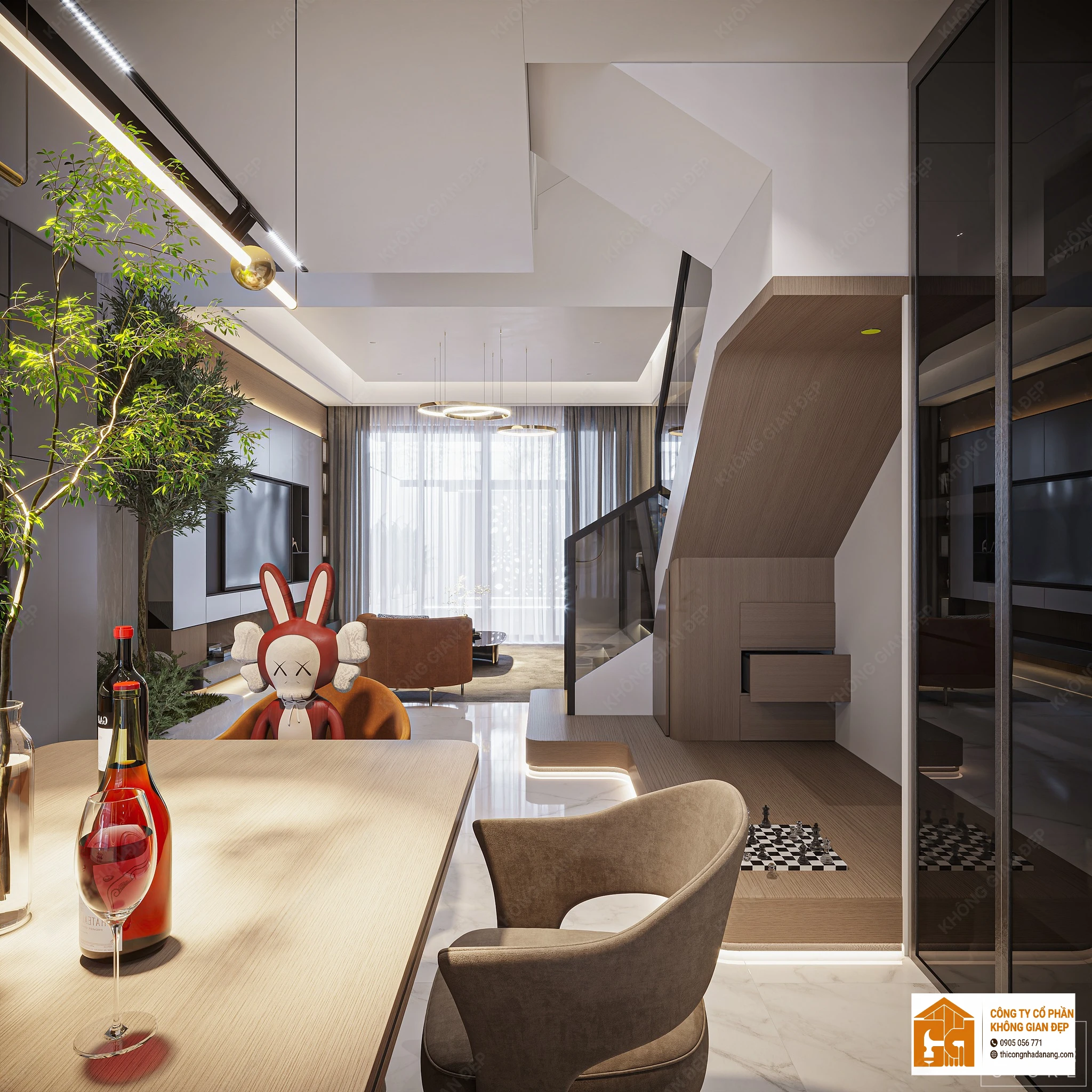 Giải Pháp Vàng Cho Vợ Chồng Trẻ: Thiết Kế Nhà Phố 3 Tầng Hiện Đại 90m² Tại Hòa Xuân Đà Nẵng 6 Thiết kế bếp ăn 2 - Nhà phố Hòa Xuân, Cẩm Lệ, Đà Nẵng