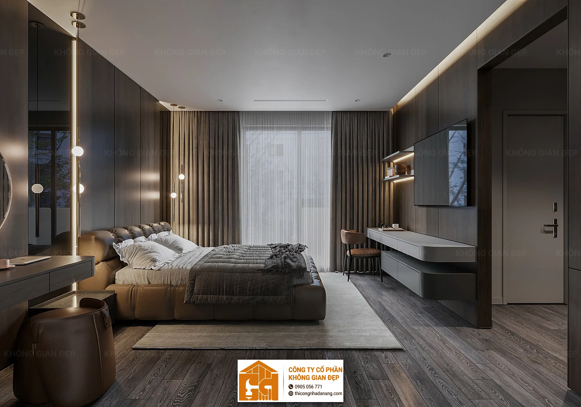 Kiến Trúc Nhà Phố 3 Tầng Đà Nẵng: Nâng Tầm Thẩm Mỹ & Định Hình Xu Hướng Tương Lai 14 Phòng ngủ thứ 2 nhà phố 3 tầng với ban công xanh