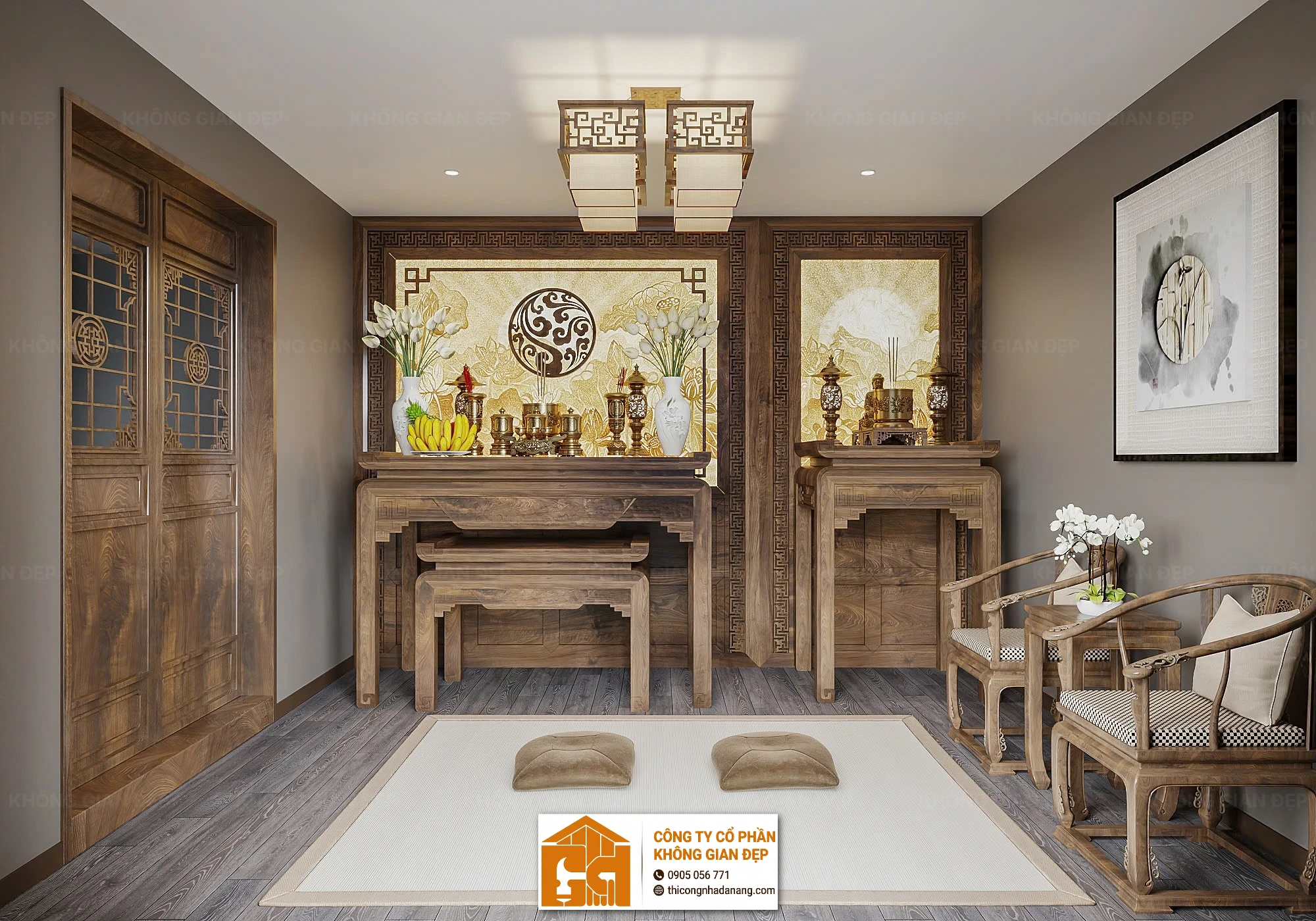 Kiến Trúc Nhà Phố 3 Tầng Đà Nẵng: Nâng Tầm Thẩm Mỹ & Định Hình Xu Hướng Tương Lai 17 Phòng thờ nhà phố 3 tầng trang nghiêm