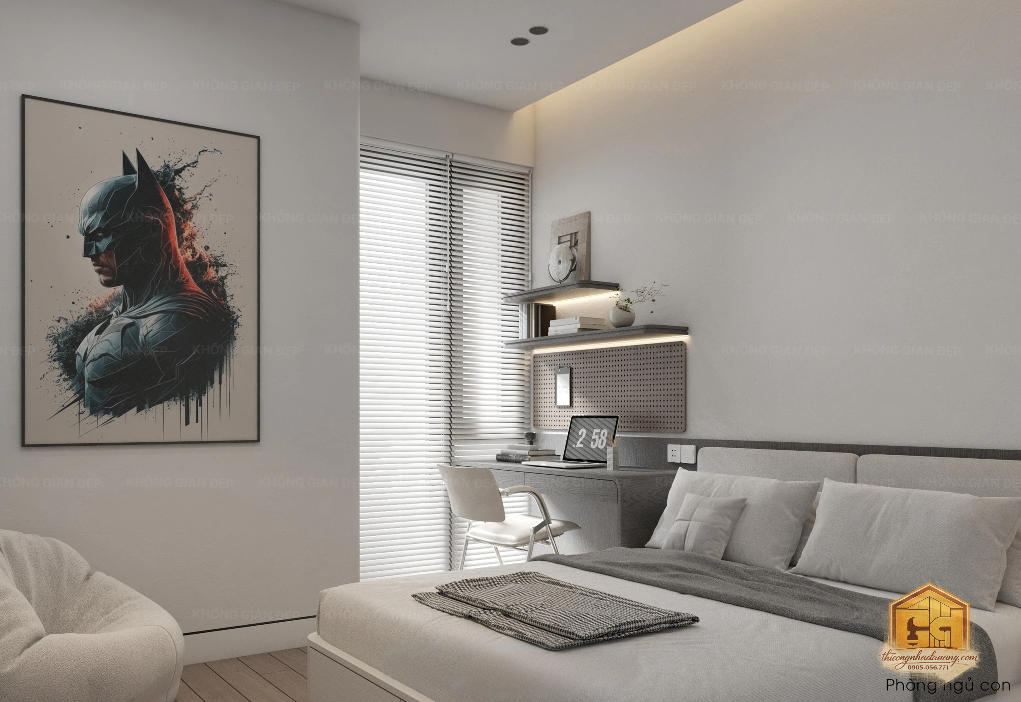 Nhà Phố 2 Tầng Hiện Đại 80m2 Thanh Khê Đà Nẵng: Tối Ưu Công Năng & Lối Sống Cho Gia Đình Trẻ 11 Nội thất phòng ngủ bé gái nhà phố 2 tầng 80m2 Thanh Khê