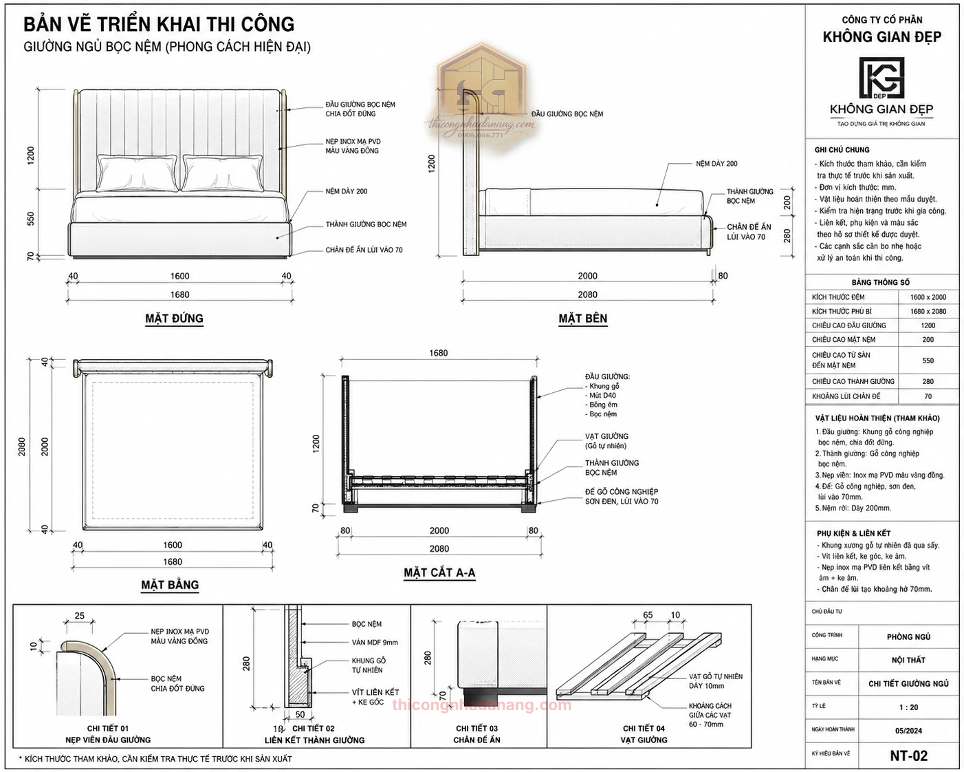 Mẫu Giường Ngủ Đẹp 03 – File SketchUp, 3ds Max Tải Miễn Phí 5 Bản vẽ chi tiết giường ngủ bọc nệm phong cách hiện đại, hỗ trợ dựng file SketchUp và triển khai thi công nội thất.