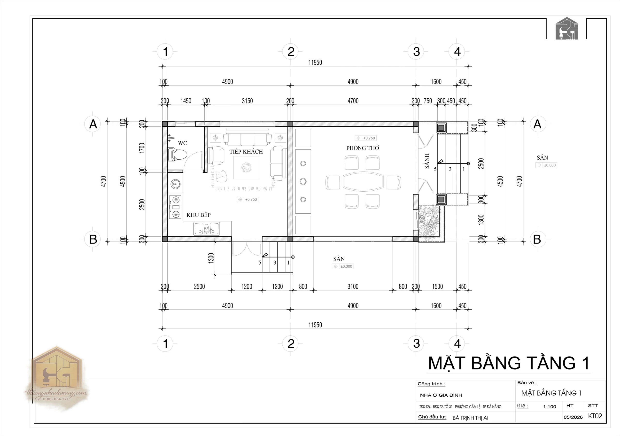 Mẫu biệt thự 1 tầng – File autocad Tải Miễn Phí 2 Mặt bằng tầng 1 mẫu biệt thự 1 tầng mái Thái 5x10, hỗ trợ tham khảo bố trí công năng và tải file AutoCAD.