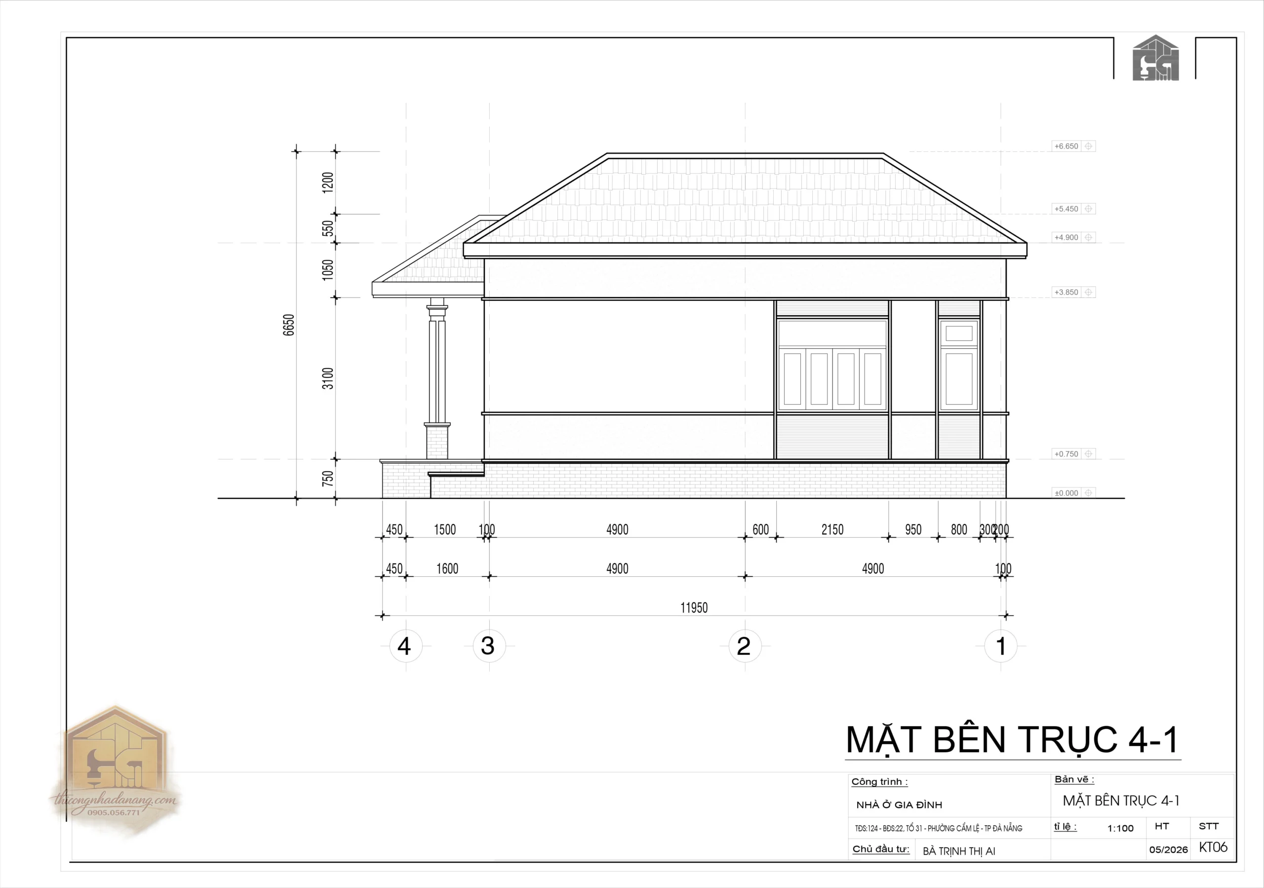 Mẫu biệt thự 1 tầng – File autocad Tải Miễn Phí 5 Mặt bên 2 mẫu nhà 1 tầng mái Thái 5x10, phù hợp tham khảo hồ sơ kiến trúc và tải file AutoCAD miễn phí.