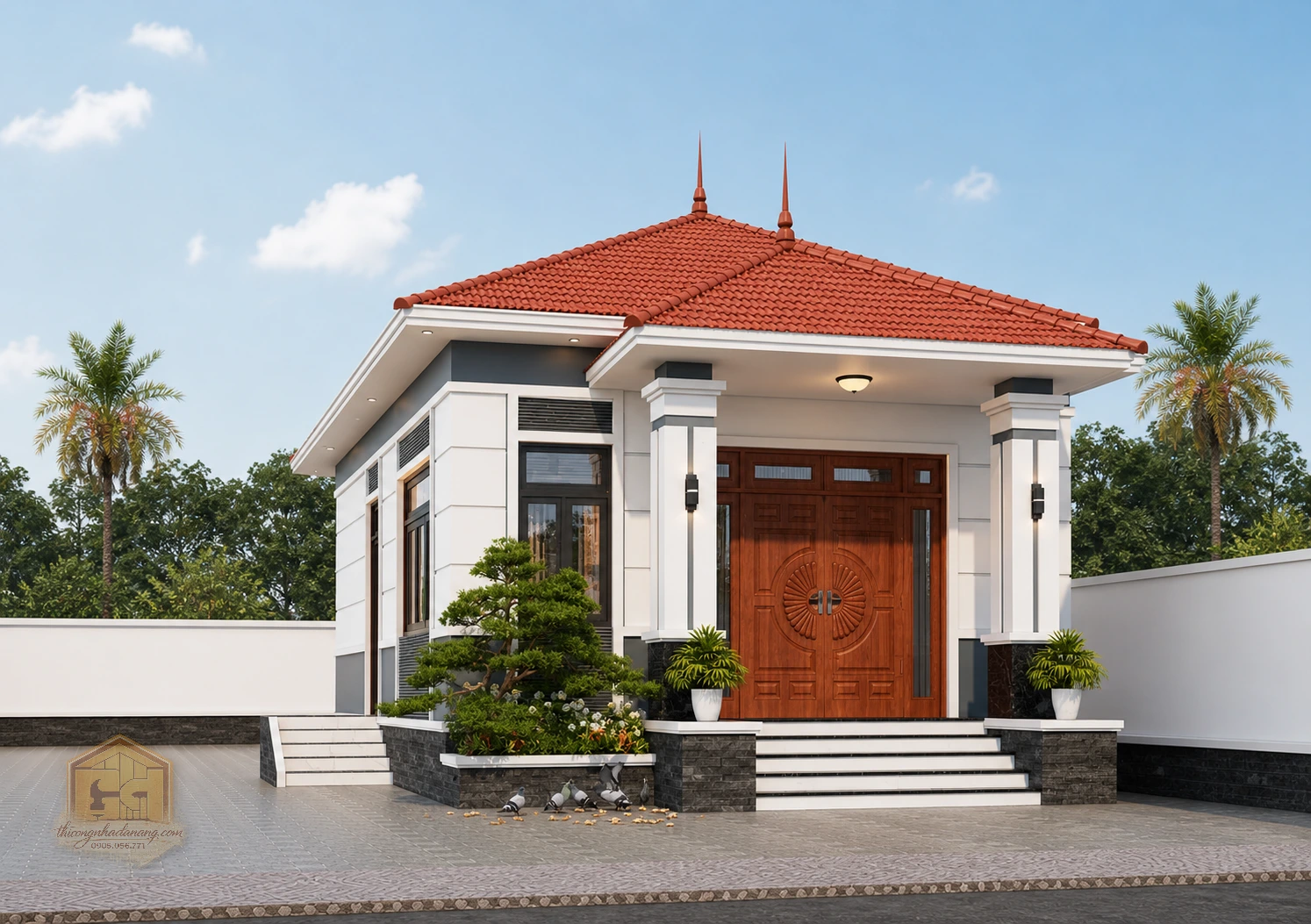 Mẫu biệt thự 1 tầng – File autocad Tải Miễn Phí 10 Phối cảnh tổng thể mẫu nhà 1 tầng mái Thái 5x10, giới thiệu hồ sơ thiết kế AutoCAD tải miễn phí.