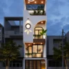 Thiết kế mặt tiền nhà phố 4 tầng tại Đà Nẵng
