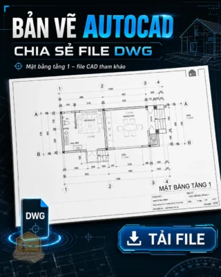 Ảnh giới thiệu tải file CAD mẫu nhà 1 tầng mái Thái 5x10, phù hợp cho bài chia sẻ bản vẽ AutoCAD miễn phí.