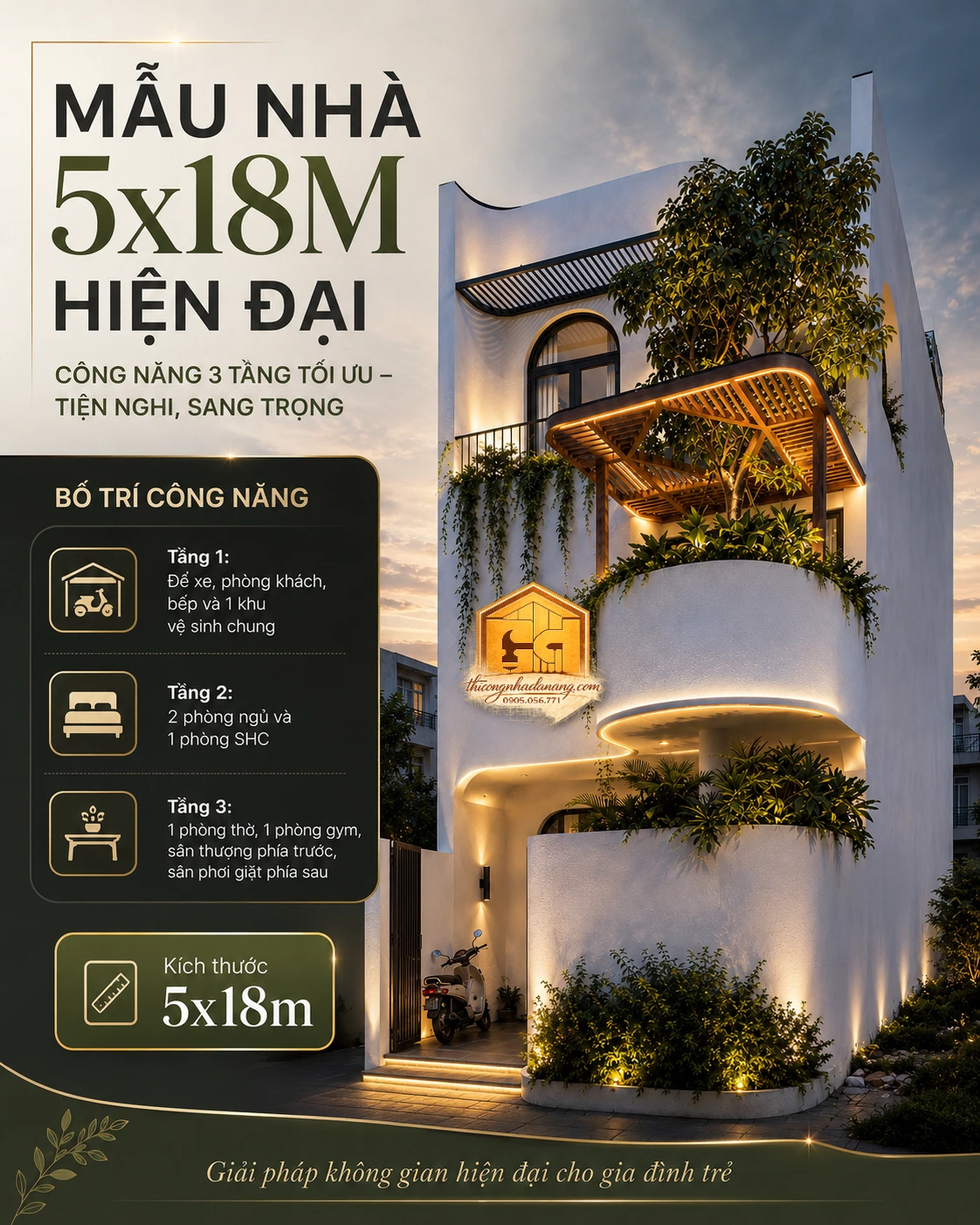 Không gian kiến trúc 4 | góc công năng sử dụng không gian kiến trúc 4 nhà phố 3 tầng tại Đà Nẵng - góc công năng sử dụng