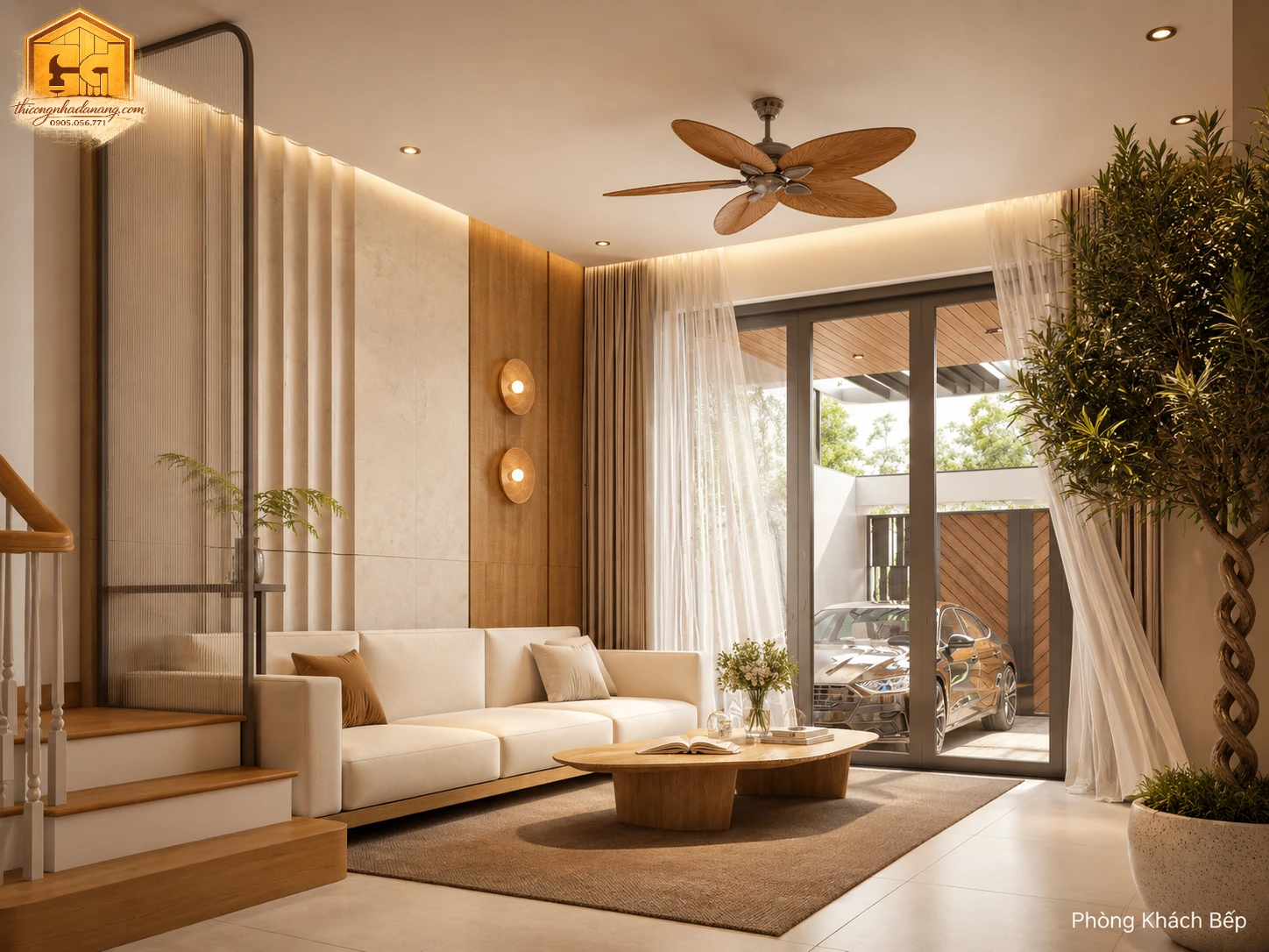 Phòng khách - ảnh 11 | góc phối màu nội thất phòng khách - ảnh 11 nhà phố 2 tầng tại Đà Nẵng - góc phối màu nội thất