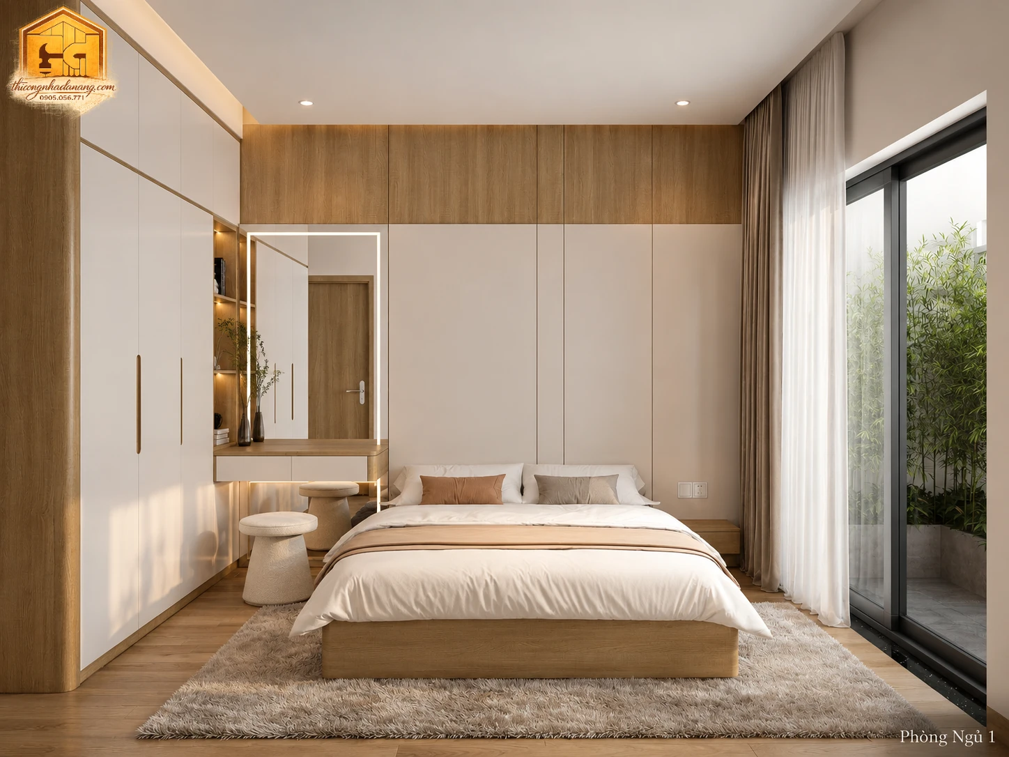 Phòng ngủ 1 - ảnh 2 | góc trang trí và đèn ấm phòng ngủ 1 - ảnh 2 nhà phố 2 tầng tại Đà Nẵng - góc trang trí và đèn ấm