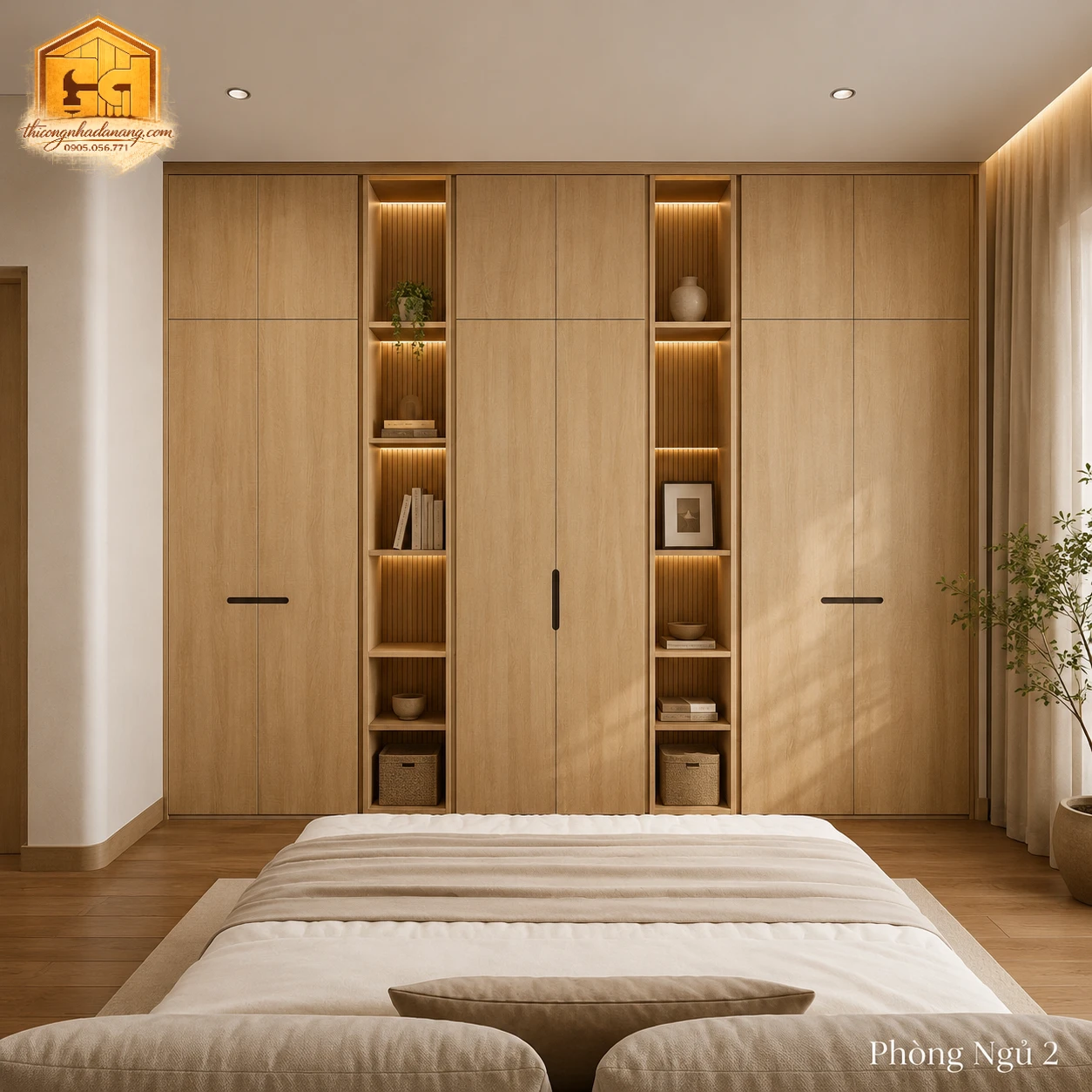Phòng ngủ 2 | góc lấy sáng và thông gió phòng ngủ 2 nhà phố 2 tầng tại Đà Nẵng - góc lấy sáng và thông gió