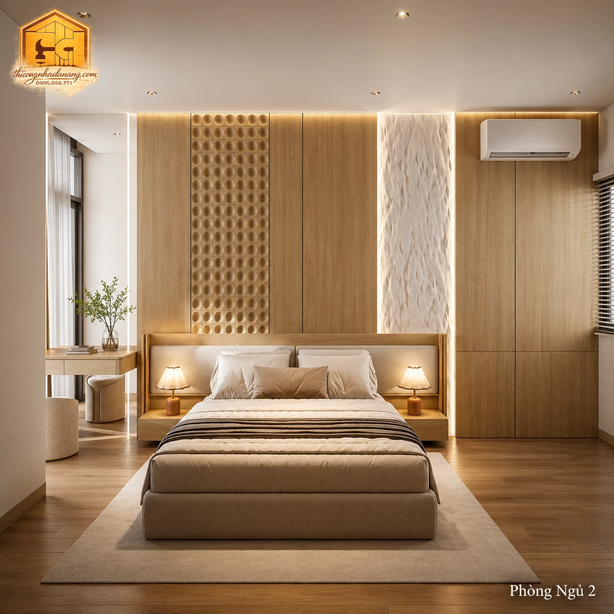 Phòng ngủ 2 - ảnh 4 | góc phối màu nội thất phòng ngủ 2 - ảnh 4 nhà phố 2 tầng tại Đà Nẵng - góc phối màu nội thất